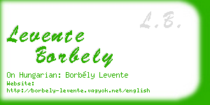 levente borbely business card