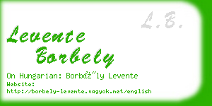 levente borbely business card